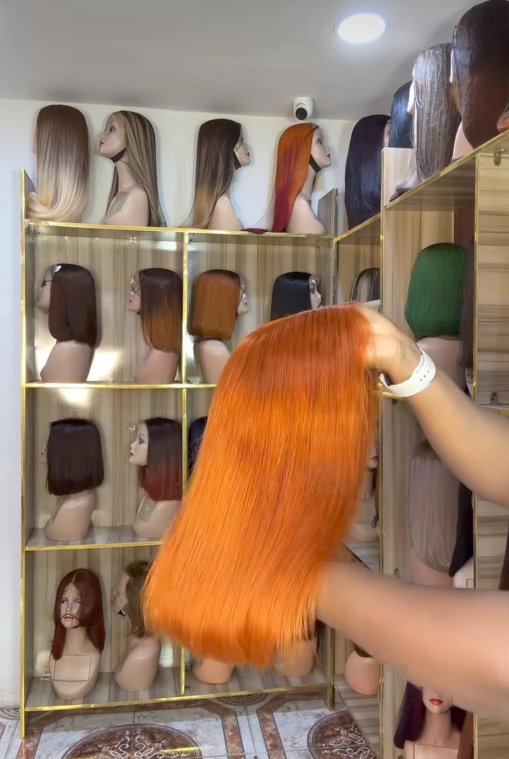 Orange bob wig