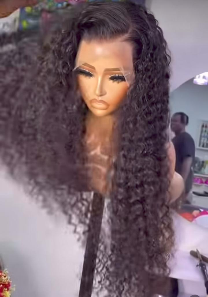 Full frontal jerry curls wig