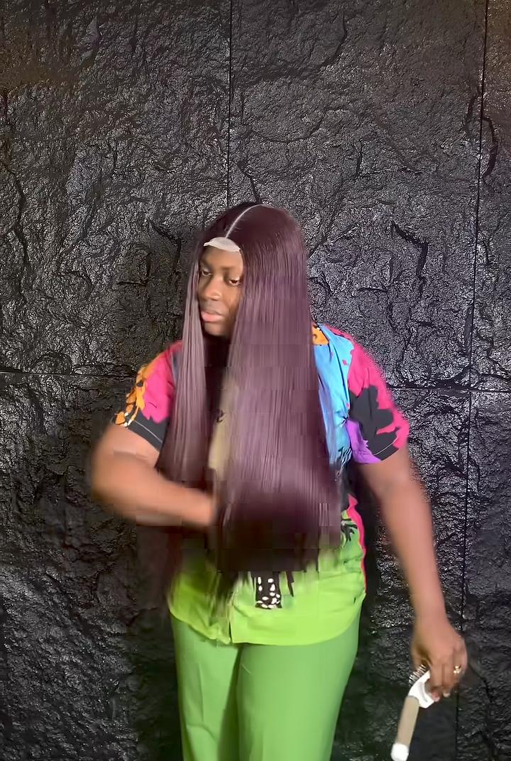 Burgundy silky straight